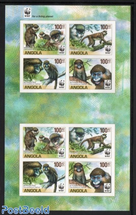 WWF, Macaco 8v m/s Imperforated