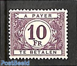 10Fr, postage due, Stamp out of set
