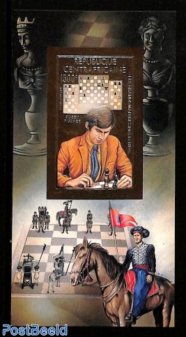 Chess, Bobby Fischer s/s imperforated, gold