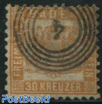 30Kr, used, Postmark 4