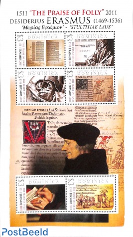 Sheet with personal stamps, Erasmus