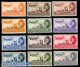 Airmail definitives, overprints 12v