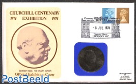 Coin letter, Churchill Centenary Exhibition with coin
