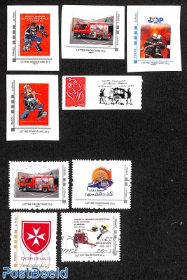 5xMNH +4x used personal stamps on topic: Fire Fighters