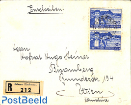 Registered letter from SCHAAN to Vienna