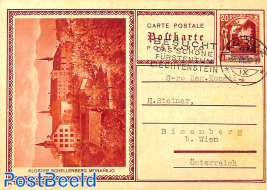 Postcard 20Rp, Kloster Schellenberg, sent to Vienna