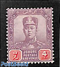 Johore, 4c, WM Multiple rose, stamp out of set