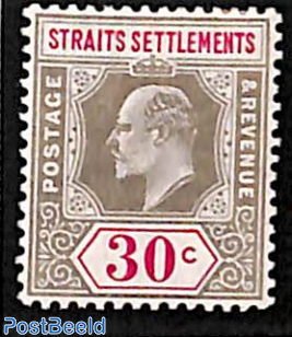 30c, Straits Settlements, Stamp out of set