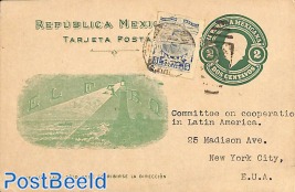 Postcard 2c, El Faro, to USA