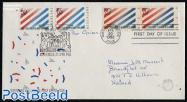 200 Years diplomatic relations Netherlands-USA, Special cancellation on cover with US and Dutch stam
