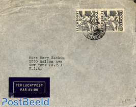 Airmail letter from WILLEMSTAD to New York