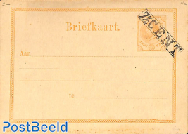 Postcard with diagonal overprint 7.5 CENT on 12.5c