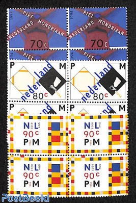 Piet Mondriaan 3v, blocks of 4 [+]
