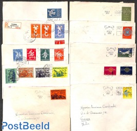 Lot with 10 covers with commemorative stamps