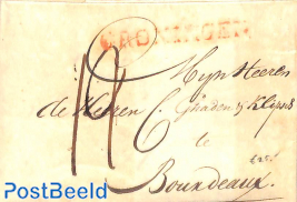 Folded letter from Groningen to Bordeaux