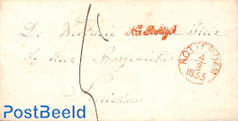 Folding letter from ROTTERDAM to SCHIEDAM, NA POSTTIJD