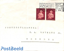 Letter from Utrecht to Woerden with Winter Aid pair