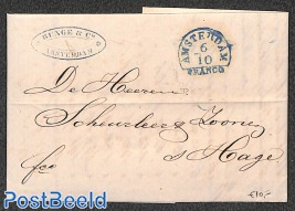 Folding letter from AMSTERDAM to 's Gravenhage