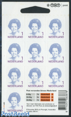 Beatrix 1, minisheet s-a, with TNT logo