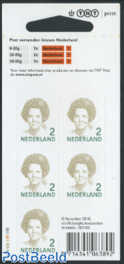 Definitive, Beatrix 2, minisheet s-a  (with TNT logo)