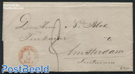 Folding letter from Krommenie to Amsterdam via Wormerveer
