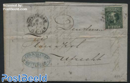 Letter from Rotterdam to Utrecht with NVPH No. 10IA