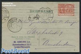 Postal card to Amsterdam.