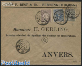 Letter from Vlissingen to Anvers, mixed postage