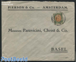 Letter to Basel with NVPH No. 74