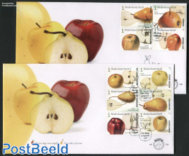 Apples & pears 10v, FDC (2 covers)