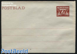 Card letter (Postblad), flaps over full lenght
