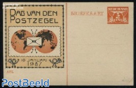 Postcard with private text, 2c, Dag van den Postzegel