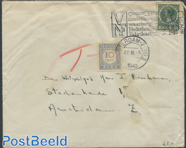 Letter from the Hague to Amsterdam, postage due 10 cent