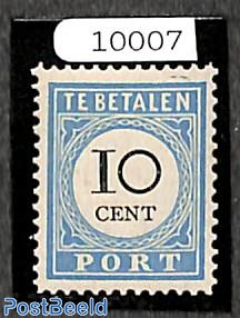 10c postage due type I, perf. 12.5:12 with NVPH attest