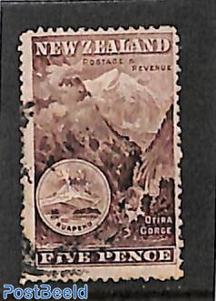 5p, WM NZ-star, perf. 14, stamp out of set
