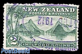 2sh, perf. 14, WM NZ-star, used