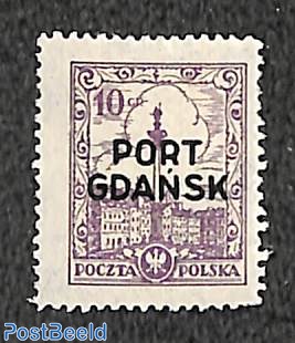 10Gr, PORT GDANSK small overprint , stamp out of set