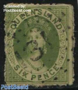 6p green, used