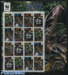 WWF, Snakes minisheet with 4 sets