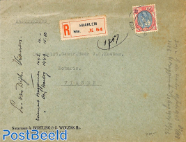 Registered letter from Haarlem to Vianen