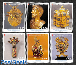Golden art objects 6v