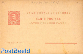 Reply paid postcard 25/25r. carmine