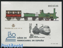 150 Years Railways, Special sheet (not valid for postage)