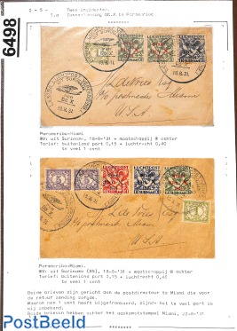 2 airmail covers, Do. X. on a page of an exhibition collection