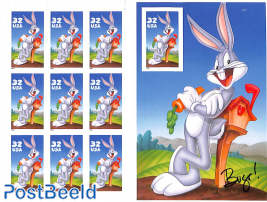Bugs Bunny m/s with imperforated stamp on right side