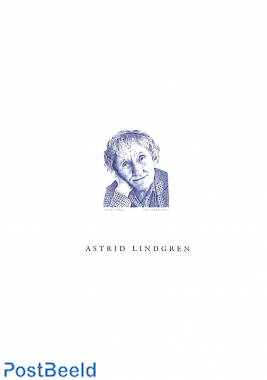 Astrid Lindgren, s/s postal gift, No postal value