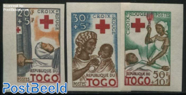 Red Cross 3v, imperforated