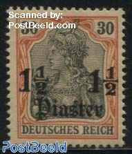 German Post, 1.5Pia on 30Pf, Stamp out of set