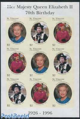 Queens 70th birthday m/s imperforated