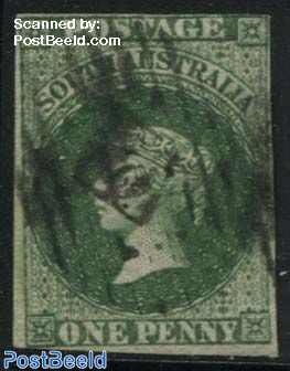 1p, Green, used